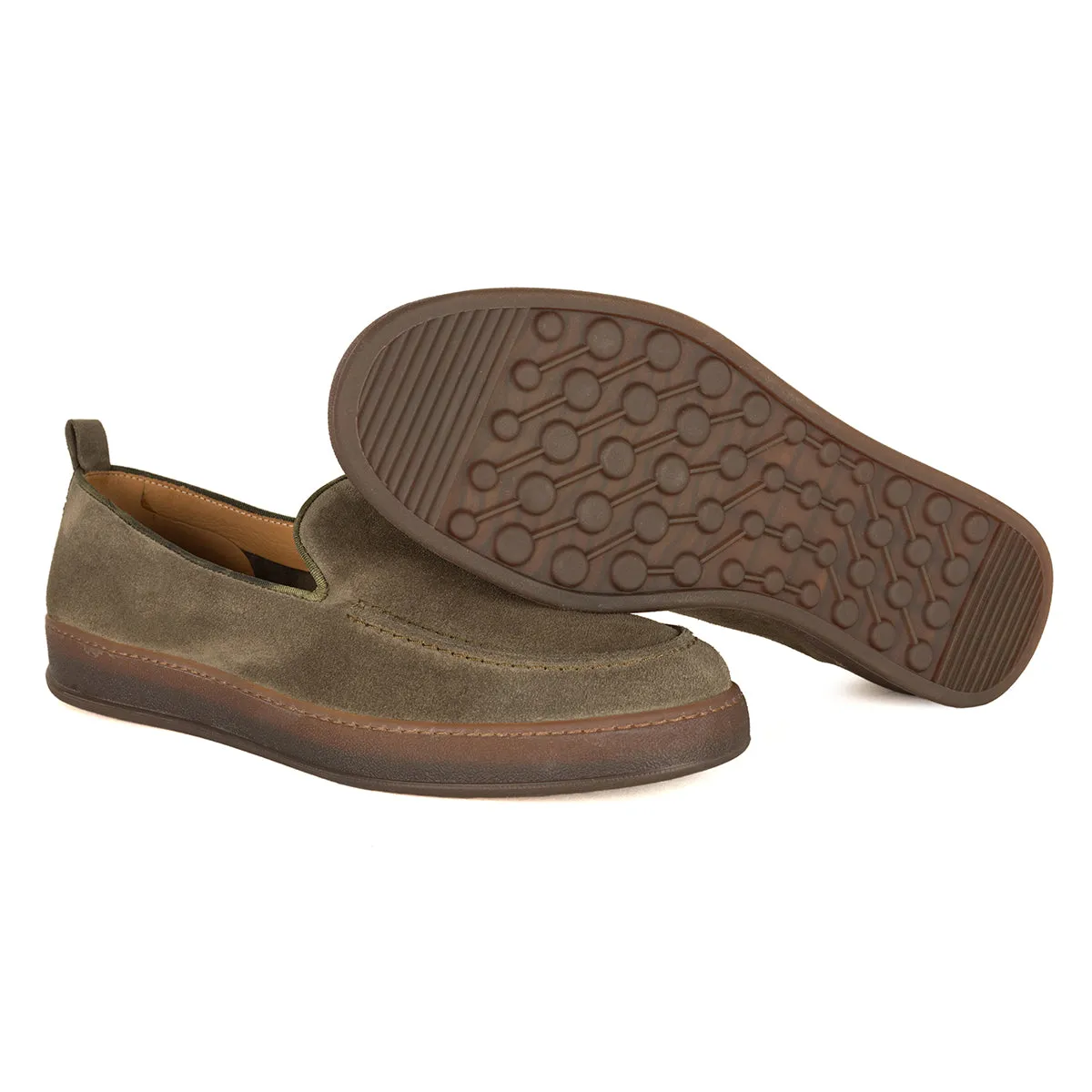 JASON 94020<br>Olive suede slip-ons