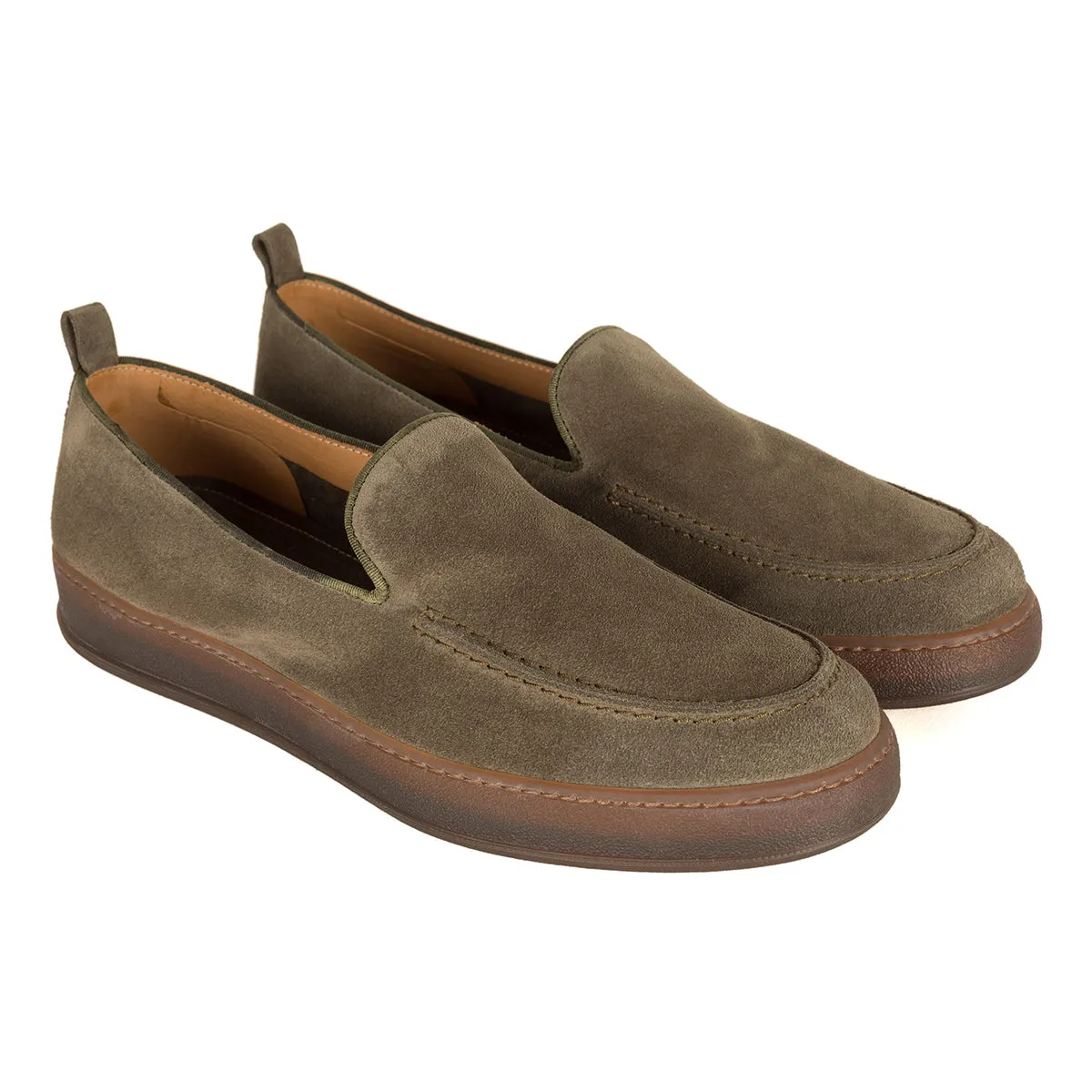 JASON 94020<br>Olive suede slip-ons