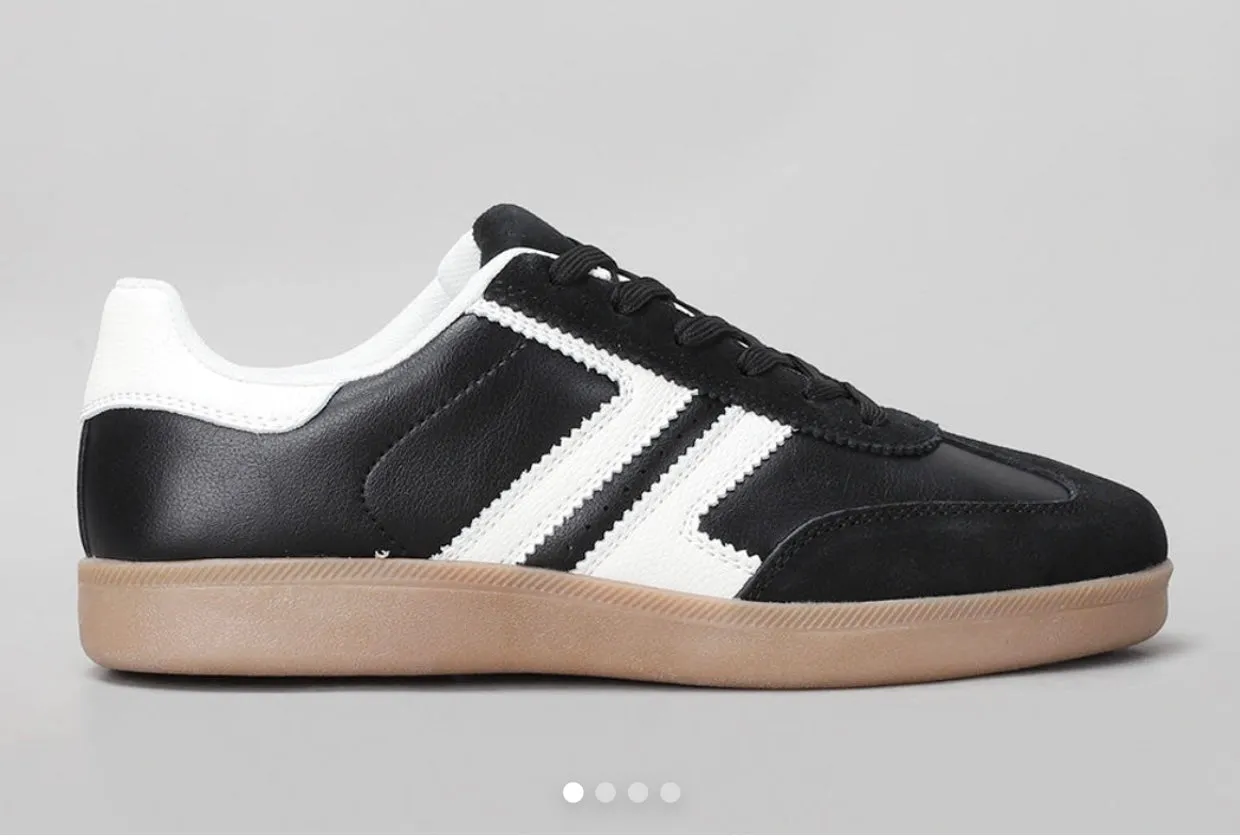 Jasper Black/White Leather Sneaker - Bay Lane