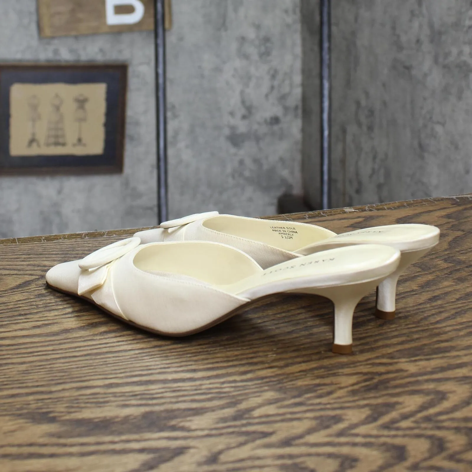 Karen Scott Womens Vintage Fabric Short Heels 1673ee63b9fc0e Off White 5.5M