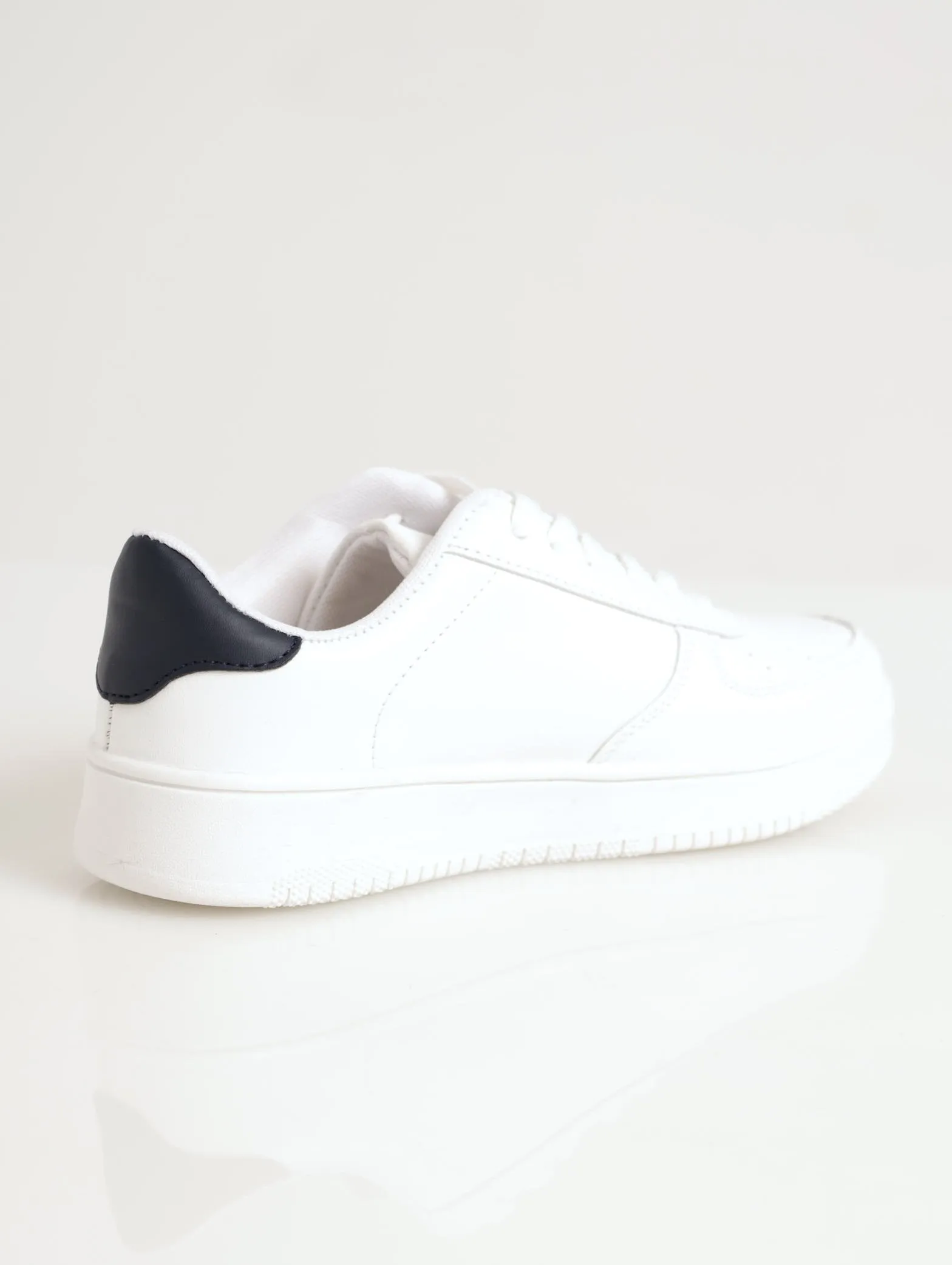 Ladies Detail Street Sneaker With Punch Holes - White