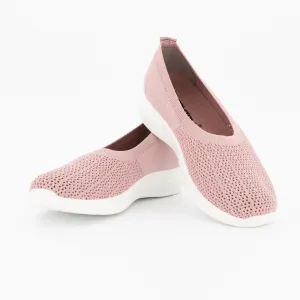 Ladies Slip-On Flyknit Sneaker - Pink