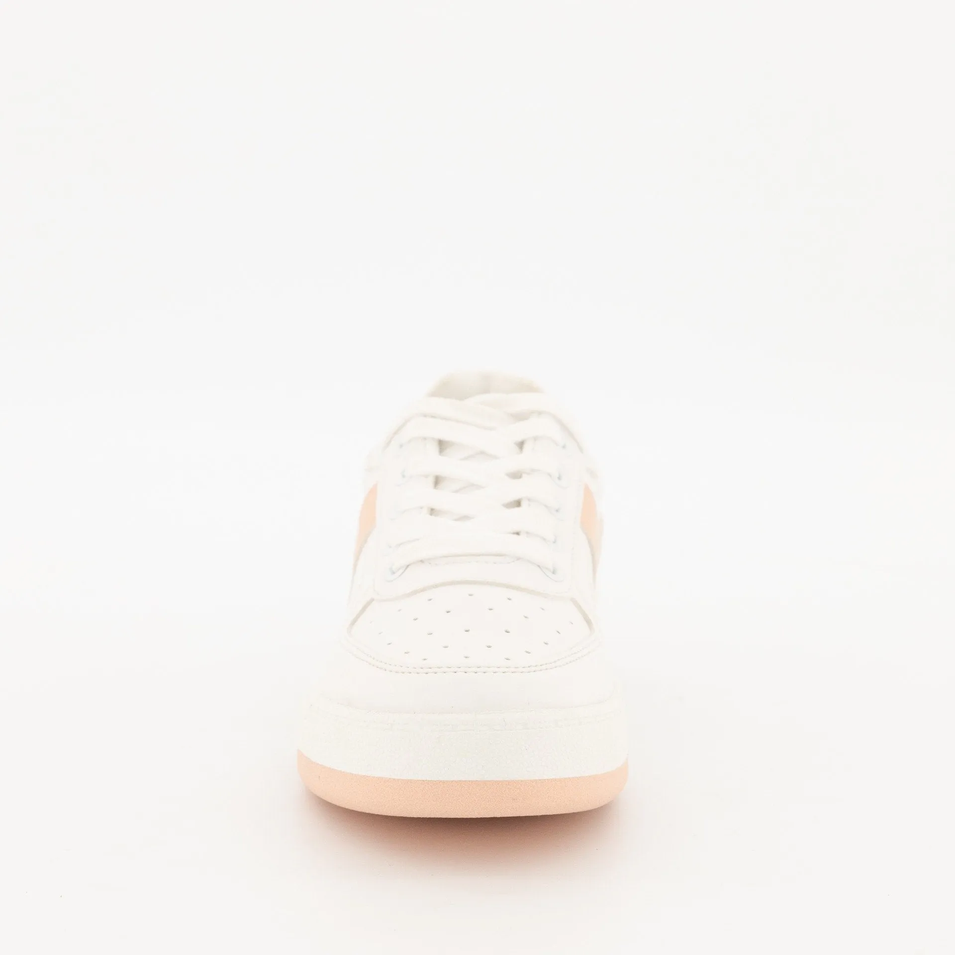 Ladies-White/Nude Court Sneaker