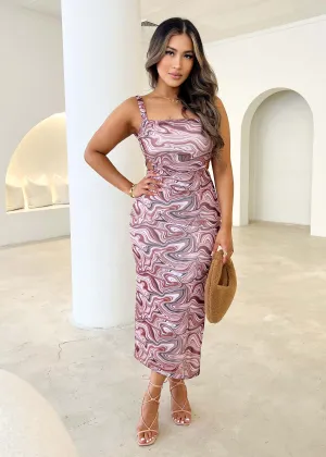 Larisa Midi Dress - Choc Swirl