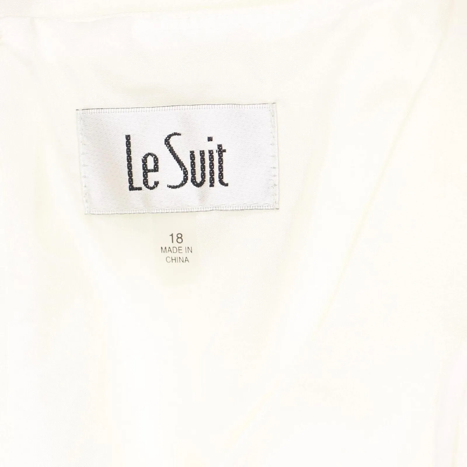 Le Suit Crepe Belted Trench Jacket & Sheath Dress Suit Vanilla Ice White 18