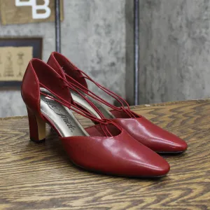 Life Stride Womens Vintage Smooth Open Side Heels 167415aa5c80d1 Cherry Red 6B