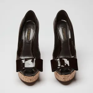 Louis Vuitton Rivoli Cork Platform Peep Toe Sandals Size 34.5