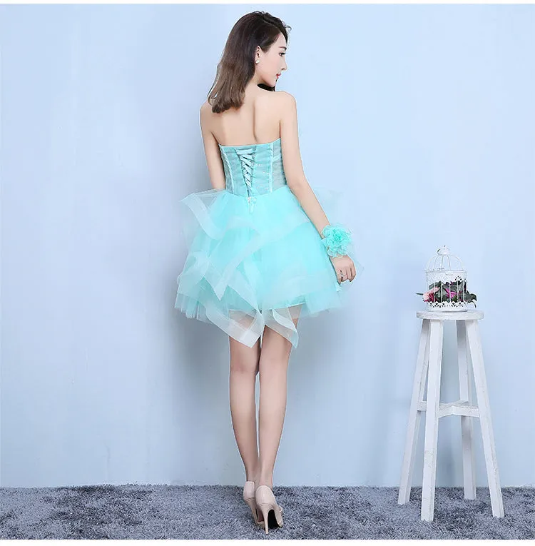 Lovely Mint Green Tulle Short Party Dresses Formal Dress, Cute Short Homecoming Dresses