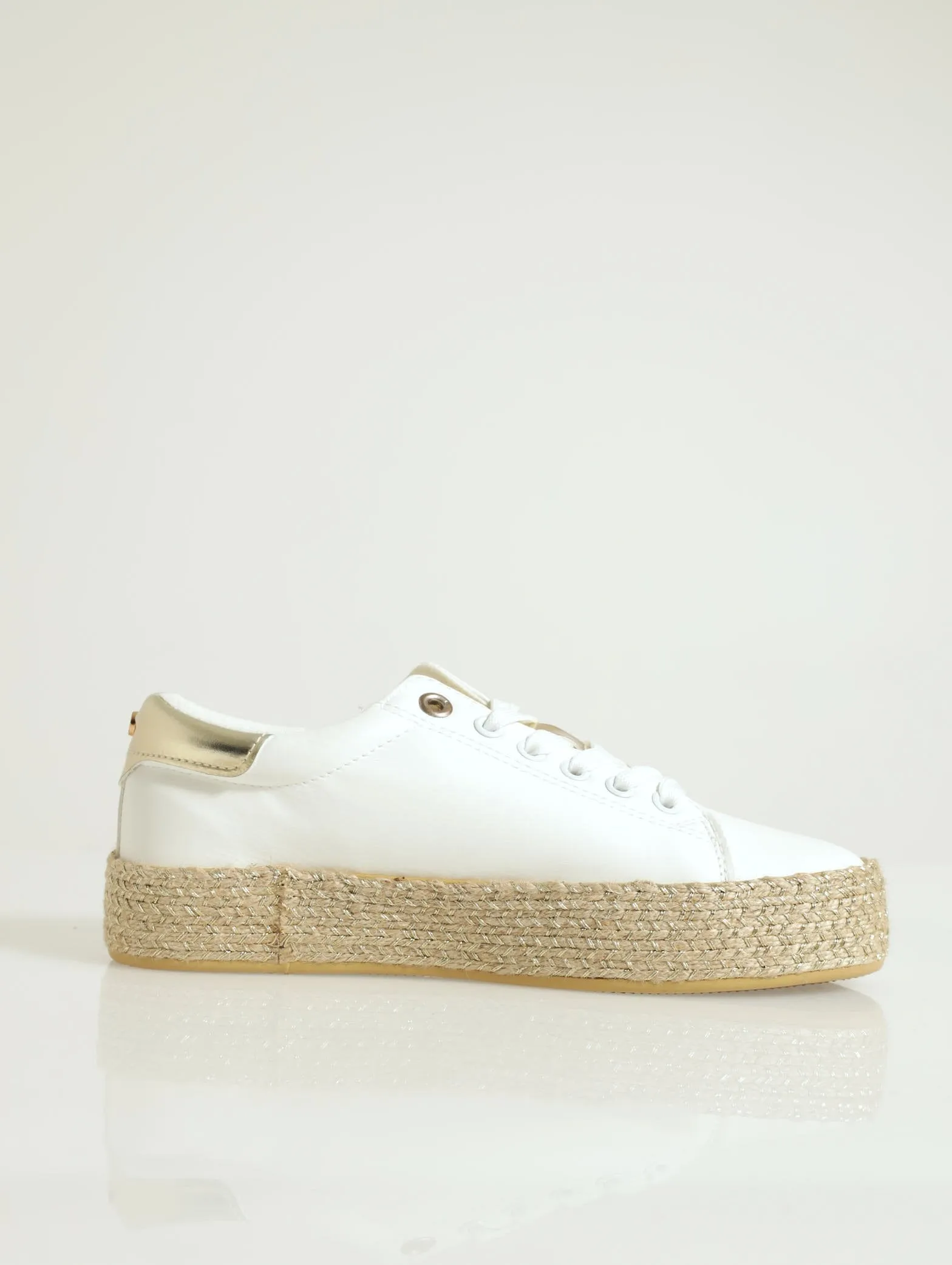 Low Cut Lace-Up Espadrille Sneaker - White