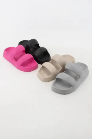 MADLO LIGHTWEIGHT EVA SLIDE SANDAL WITH SOLID DOUBLE STRAP