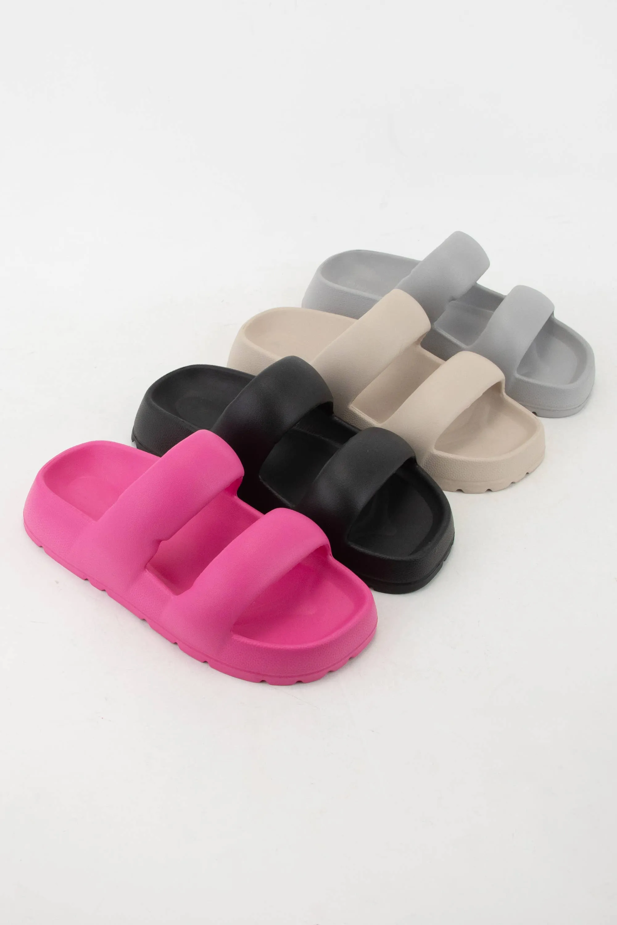 MADLO LIGHTWEIGHT EVA SLIDE SANDAL WITH SOLID DOUBLE STRAP