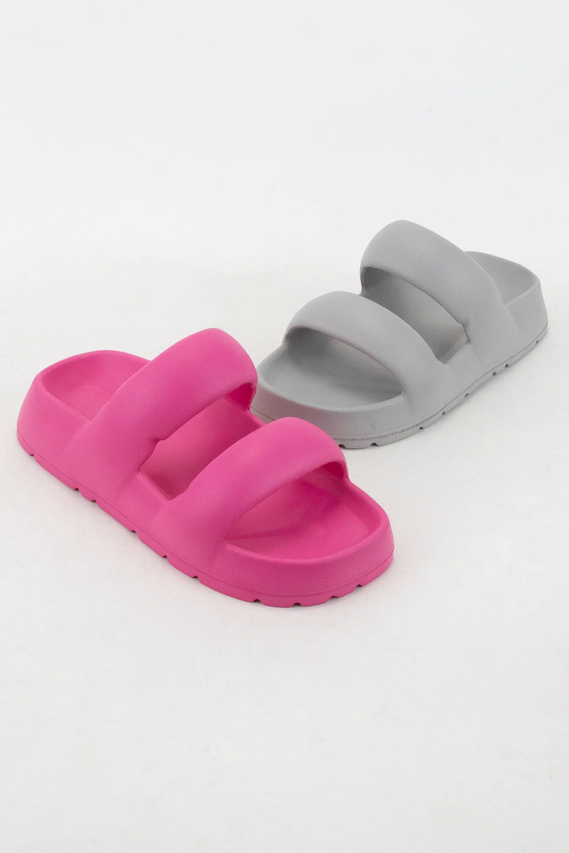 MADLO LIGHTWEIGHT EVA SLIDE SANDAL WITH SOLID DOUBLE STRAP