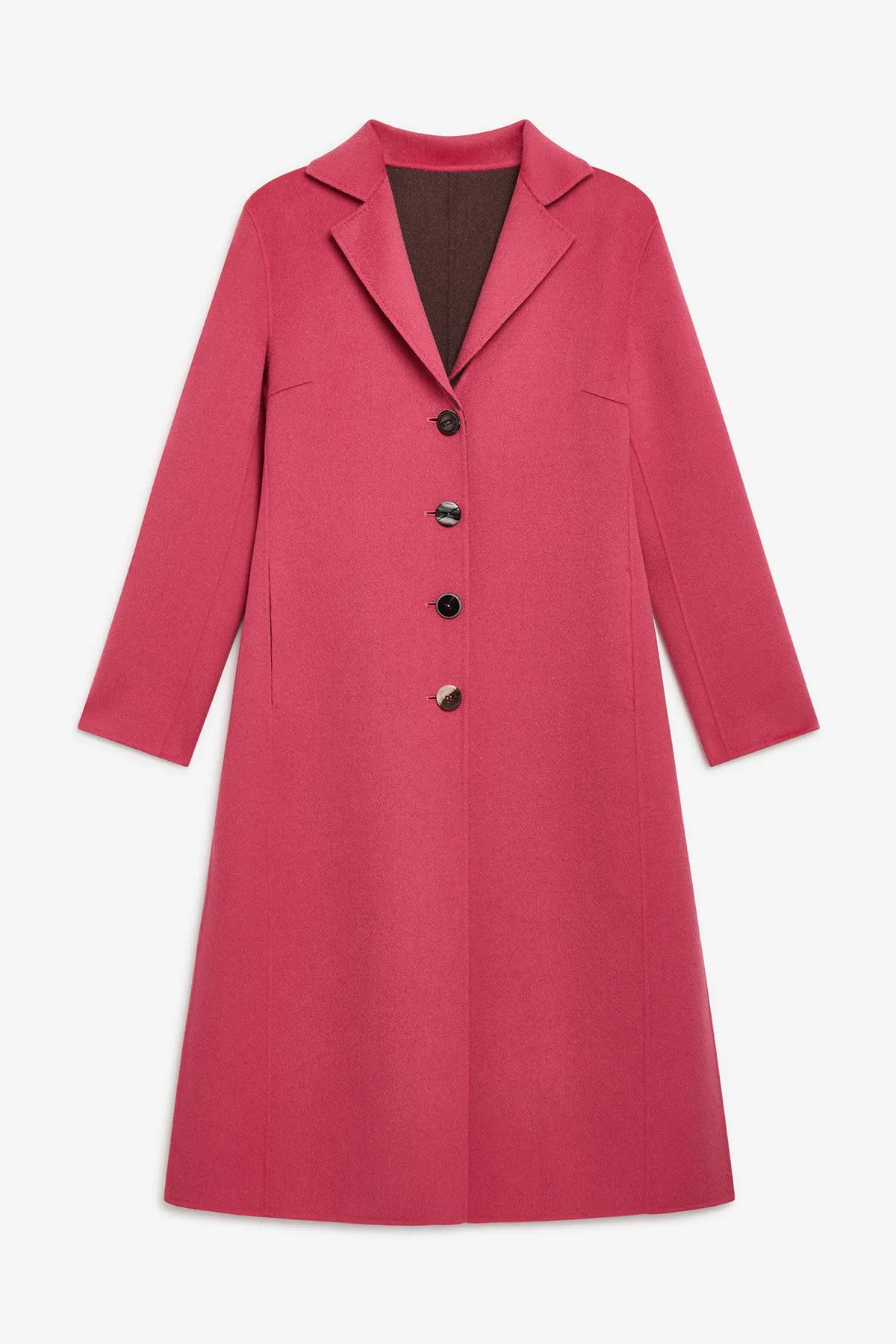 [MALIPARMI] CAPPOTTO DOUBLE WOOL COAT - PINK/BROWN