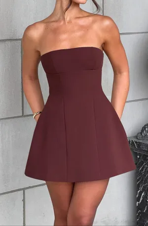 Marzia Mini Dress - Brown