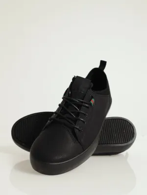 Matte Pu Sneaker With Knit Sock - Black