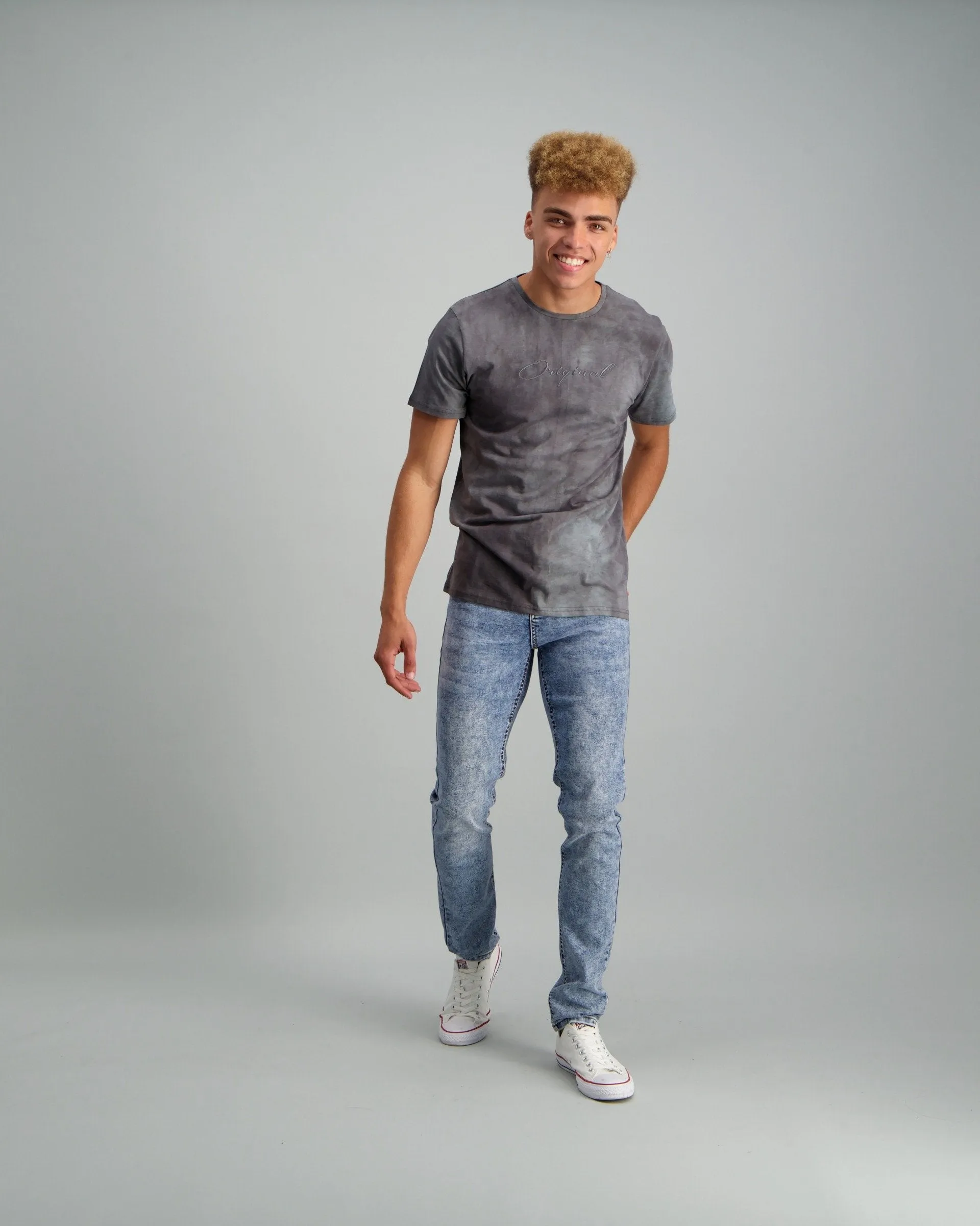 Men's Embroidery T-Shirt - Grey