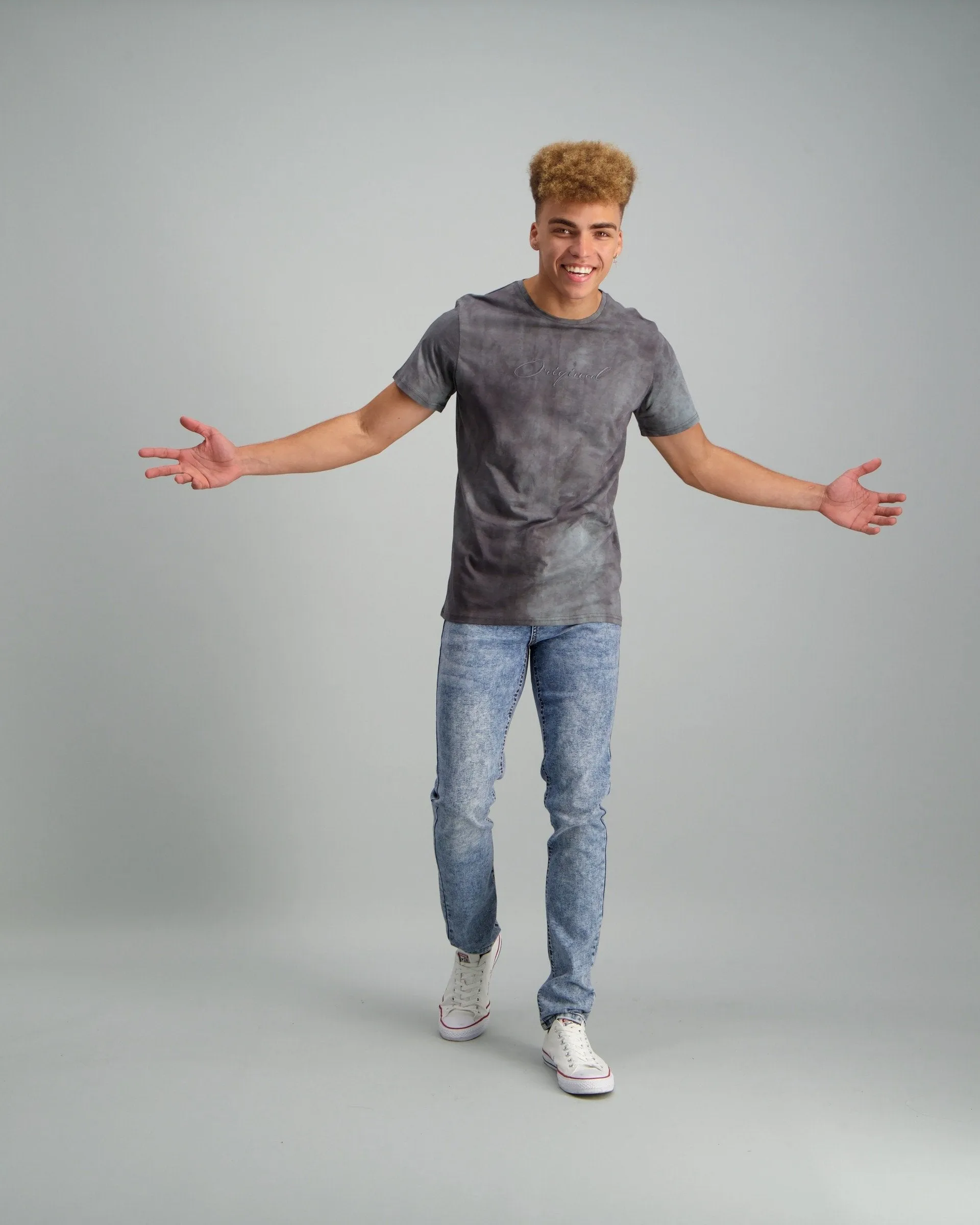 Men's Embroidery T-Shirt - Grey