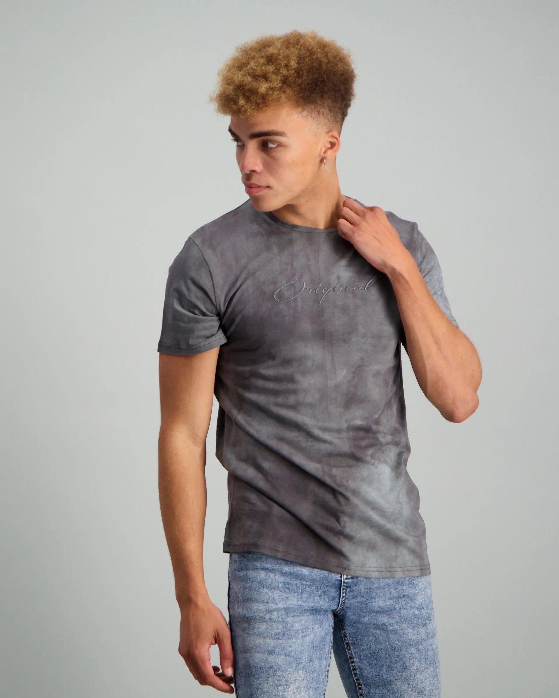 Men's Embroidery T-Shirt - Grey