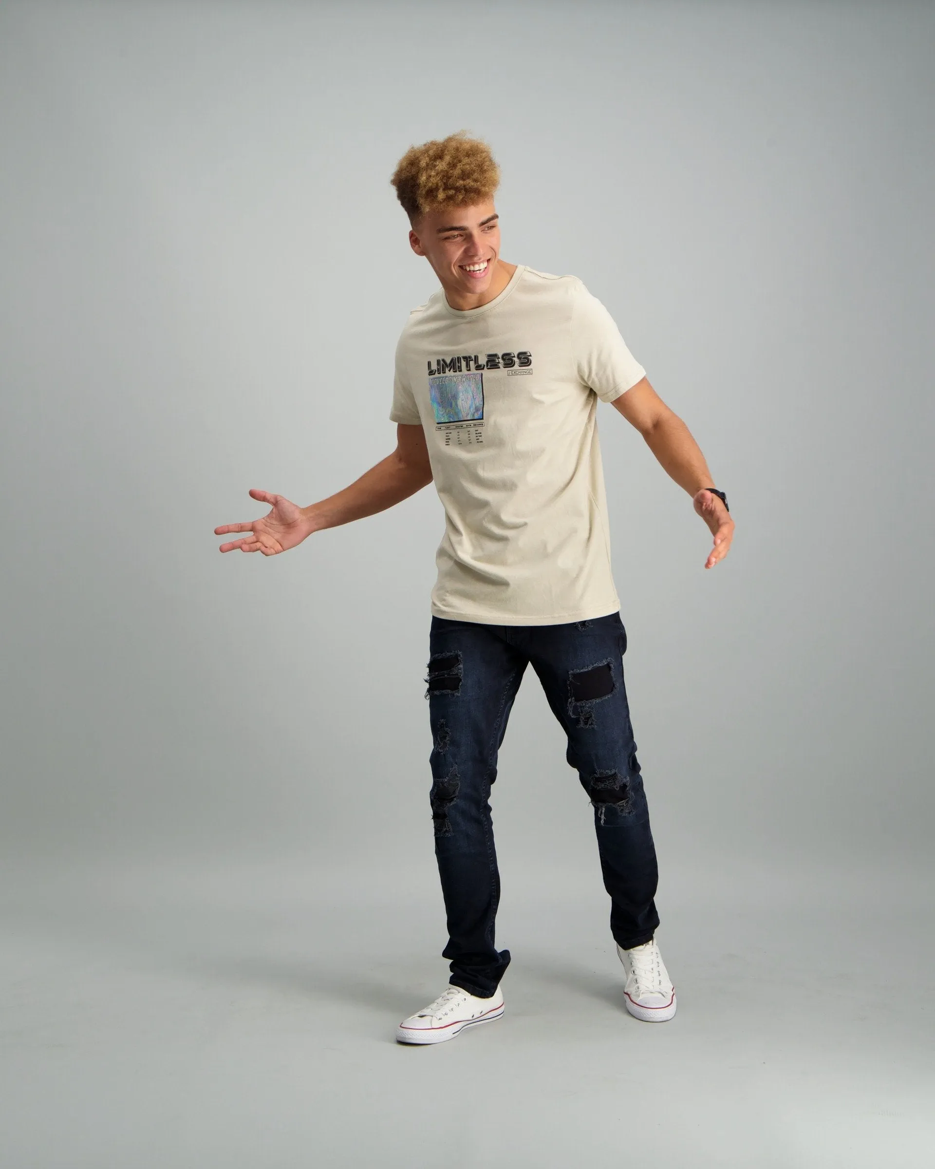Men's Graphic Print T-Shirt Sand