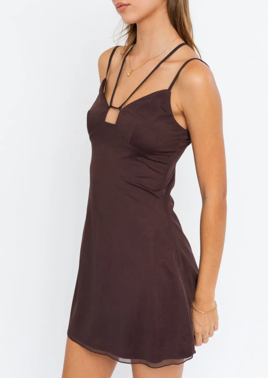 Mesh Double Strap Mini Dress