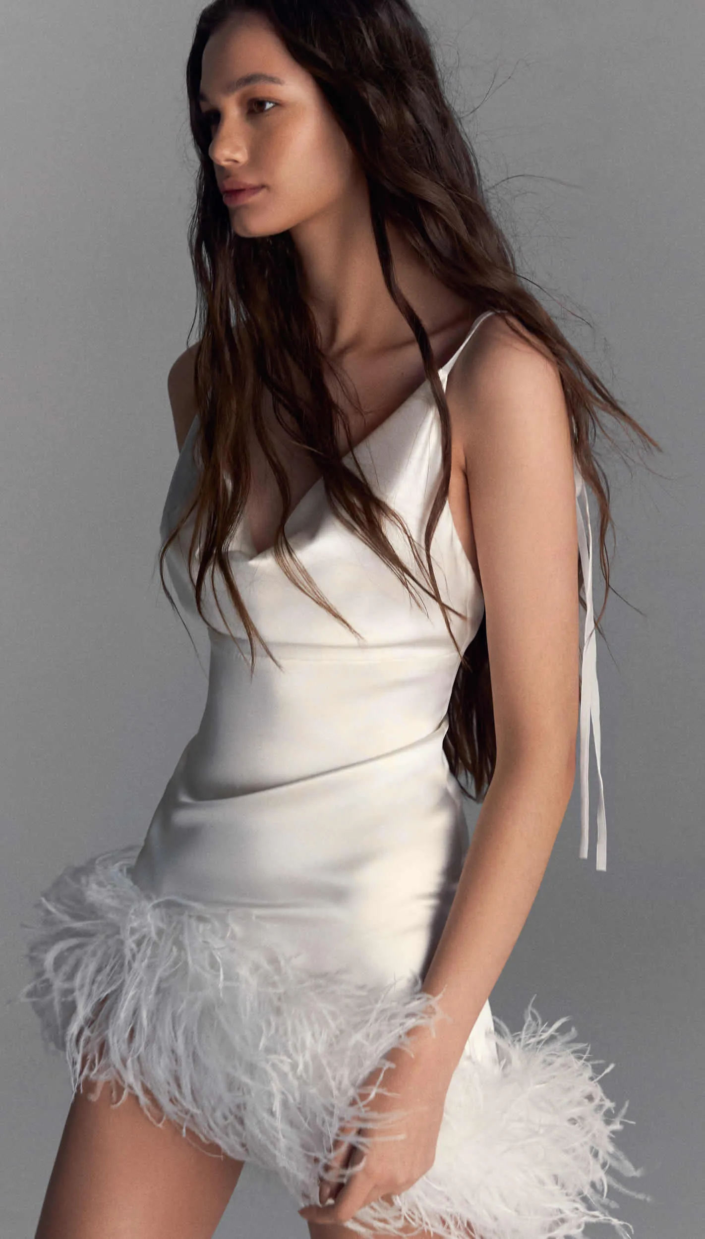 Mini Paradise Bird dress white