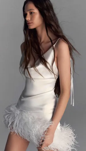 Mini Paradise Bird dress white