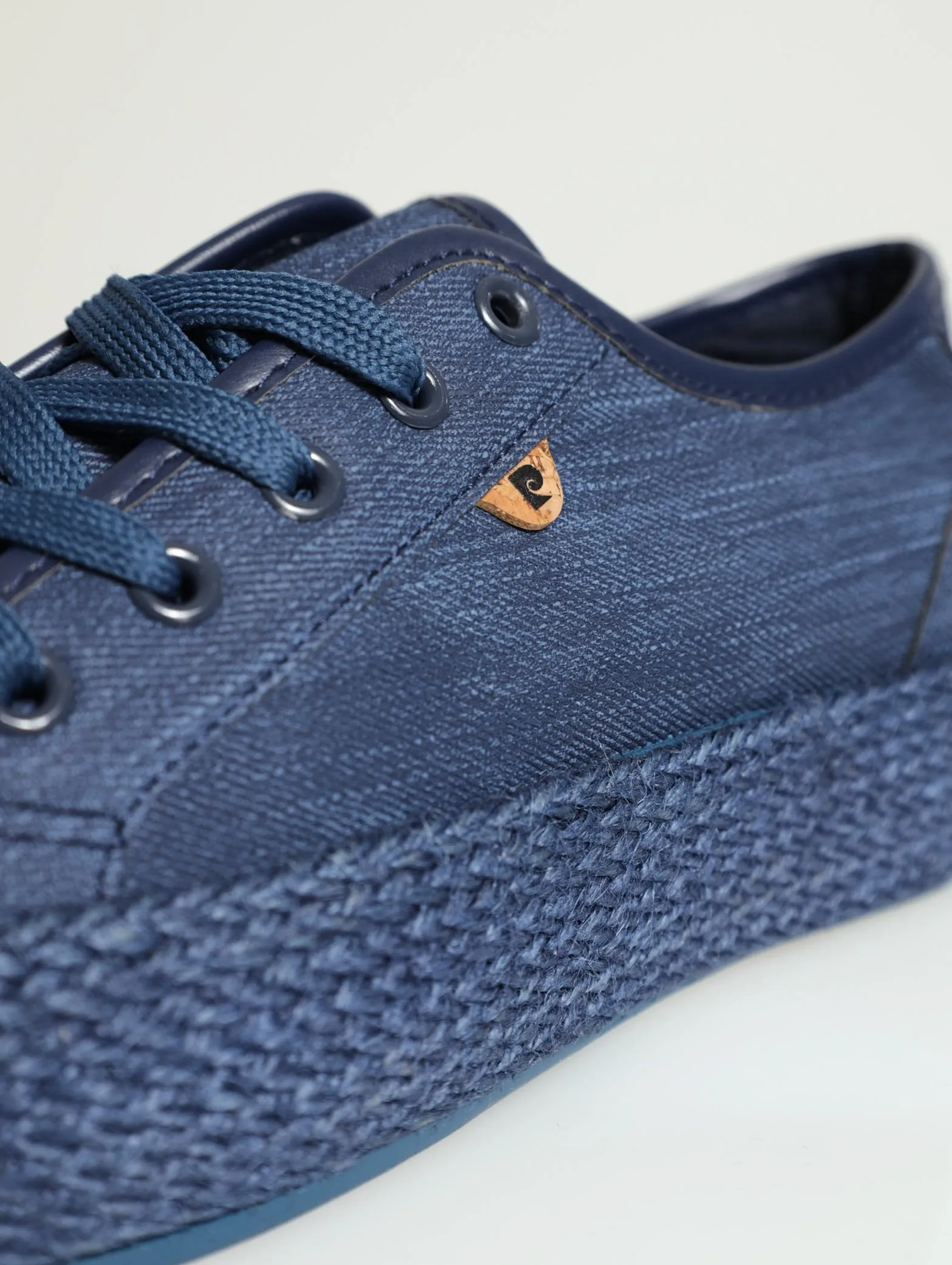 Mono Jute Sole Lace-Up Platform Sneaker - Blue