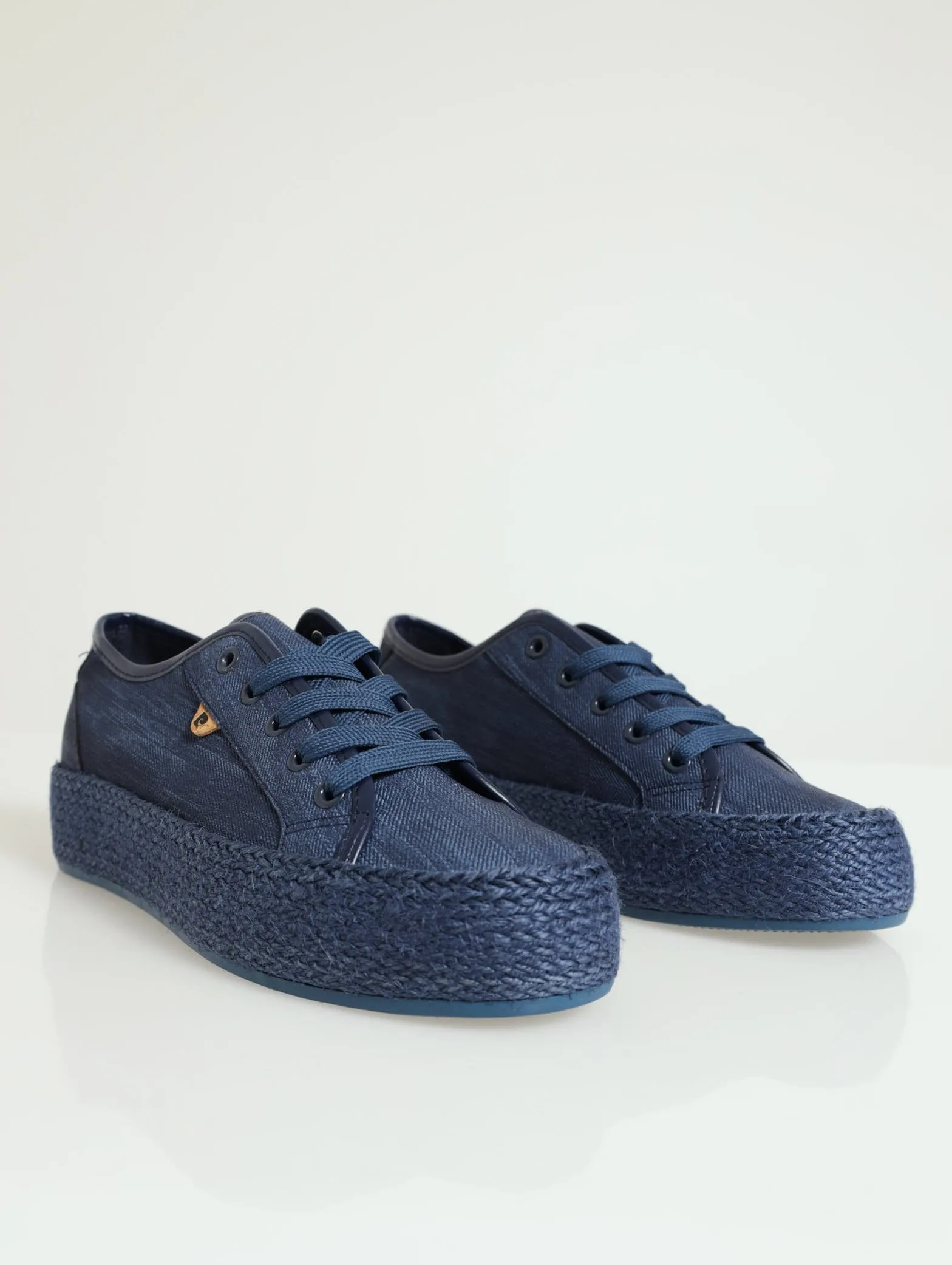 Mono Jute Sole Lace-Up Platform Sneaker - Blue