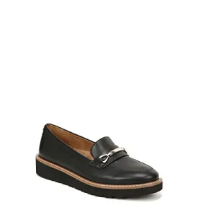 Naturalizer Womens Elin Platform Lug Sole Loafer Black Smooth, 8M