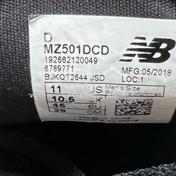 New Balance 501 Men's Size 11 D Black Low‎ Top Shoes Sneakers MZ501DCD