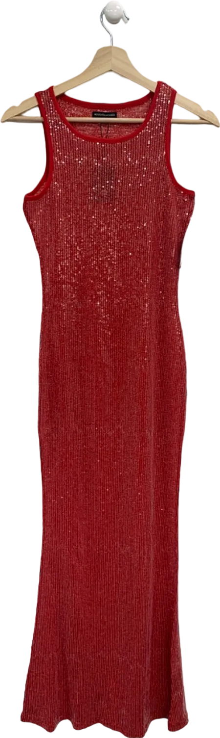 Noughts & Kisses Red Sequin Dress UK S
