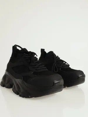 Obii Chunky Lace Up Sneaker - Black