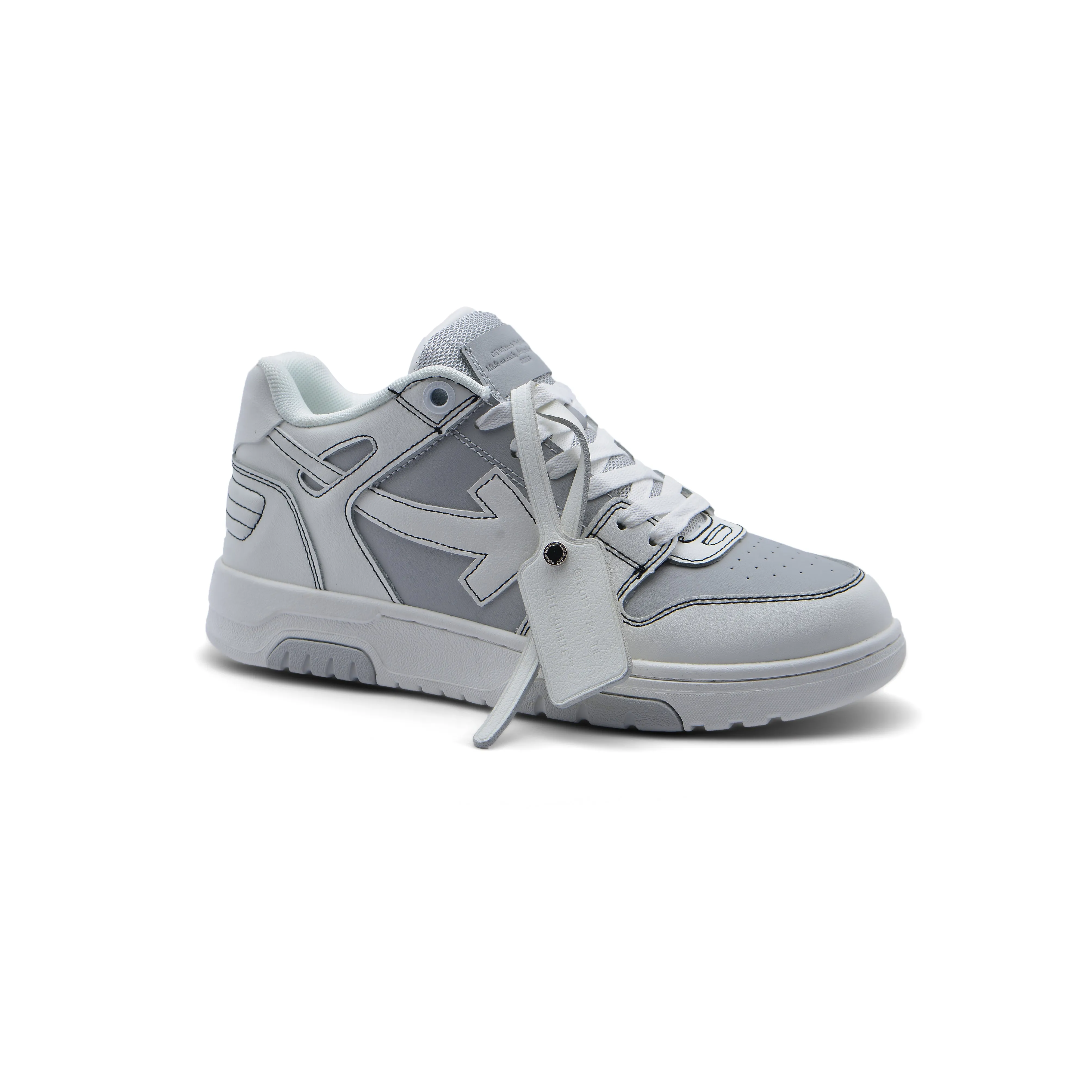 Off-White Logic Out Of Office Lace-Up Sneakers 189S25-M Gray