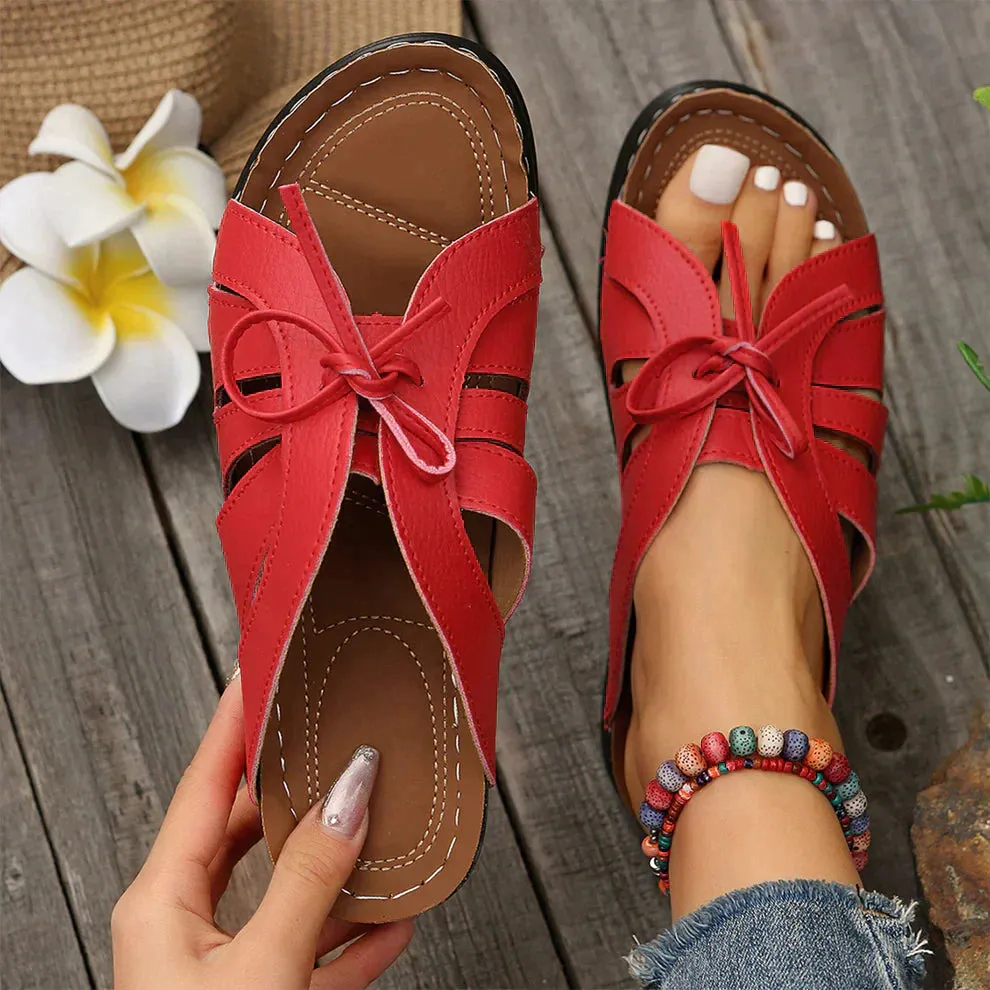 Open Toe Lace-Up Sandals | Black | Comfortable and Stylish