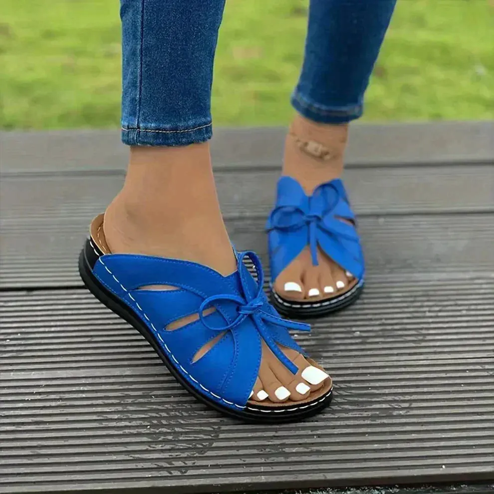 Open Toe Lace-Up Sandals | Black | Comfortable and Stylish