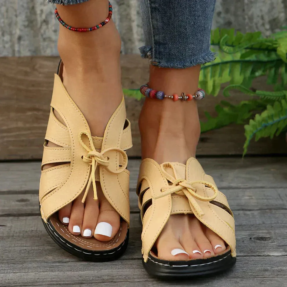 Open Toe Lace-Up Sandals | Black | Comfortable and Stylish
