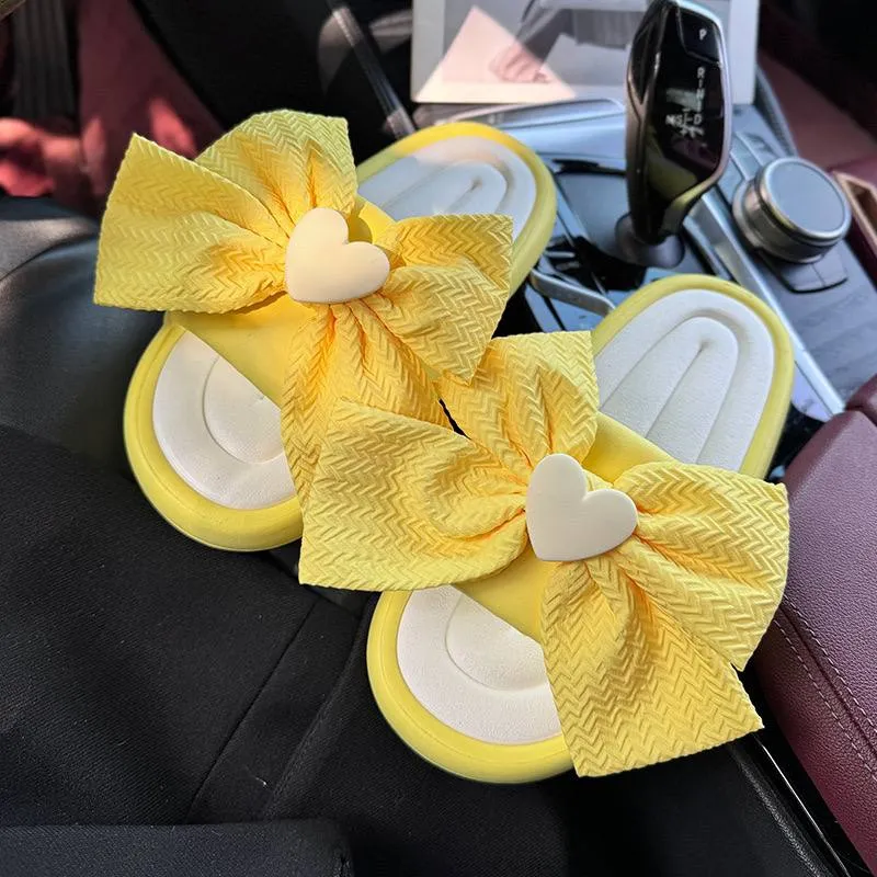 Pastel Bow Heart Slide Sandals