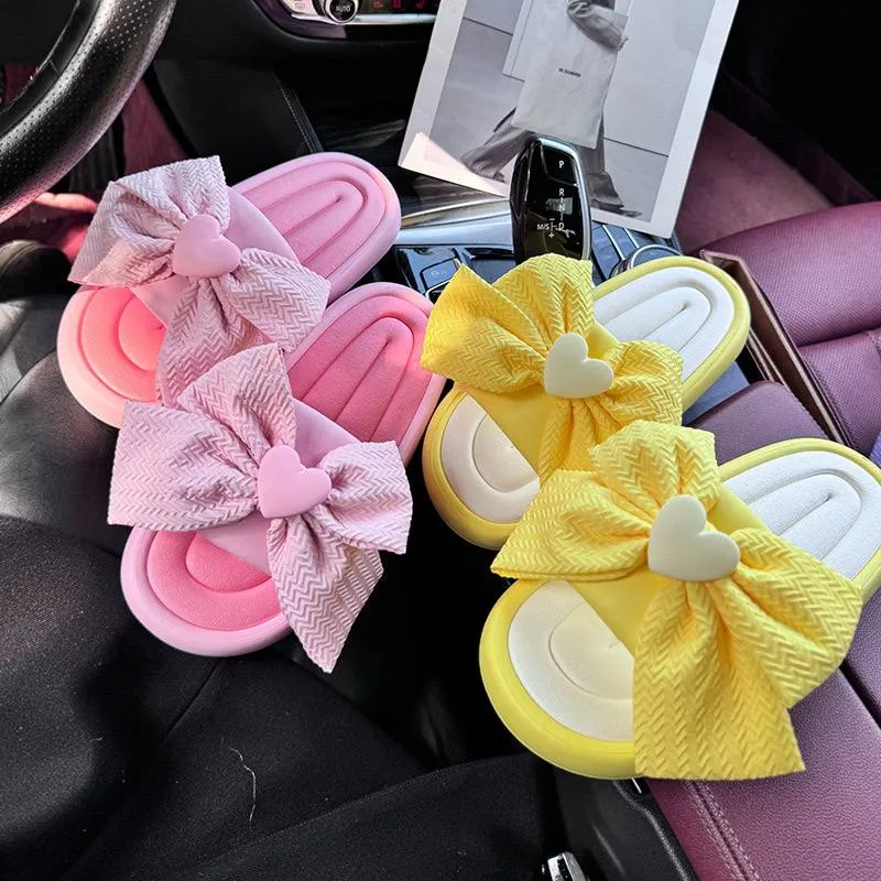 Pastel Bow Heart Slide Sandals