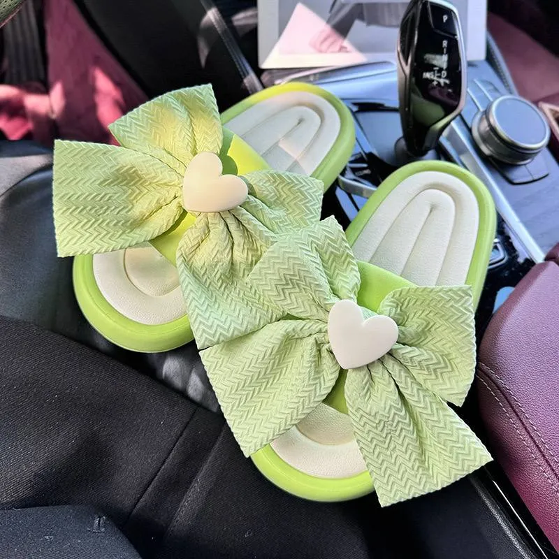Pastel Bow Heart Slide Sandals