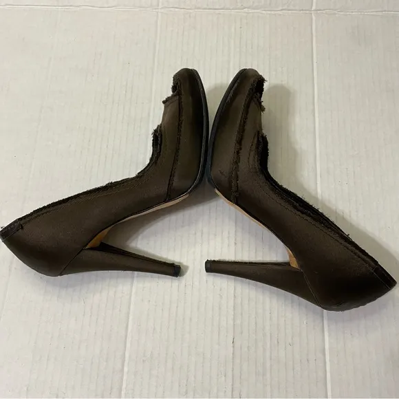 Pedro Garcia Women’s EU 37.5 US 7.5 Brown Satin Heels