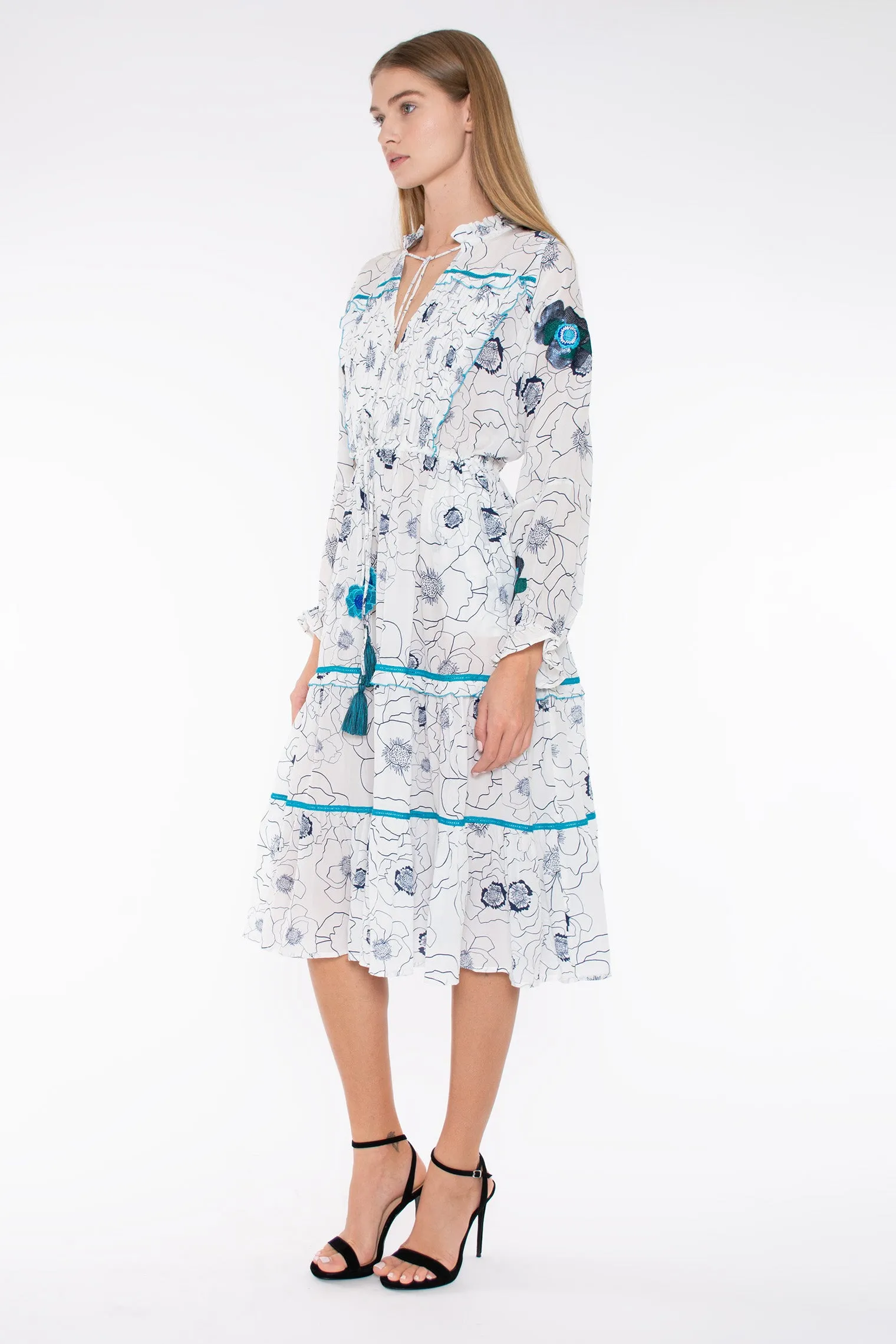 POPPY DRESS - ANTELOPE VALLEY BLACK AND WHITE
