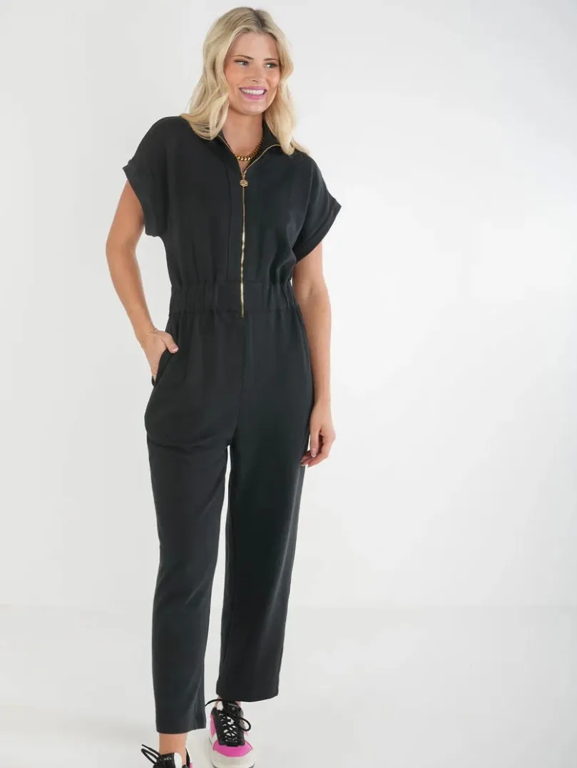 Poppy Jumpsuit Black French Terry