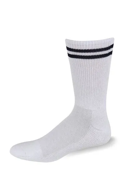 Pro Feet White with Navy Blue Stripes