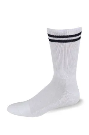Pro Feet White with Navy Blue Stripes