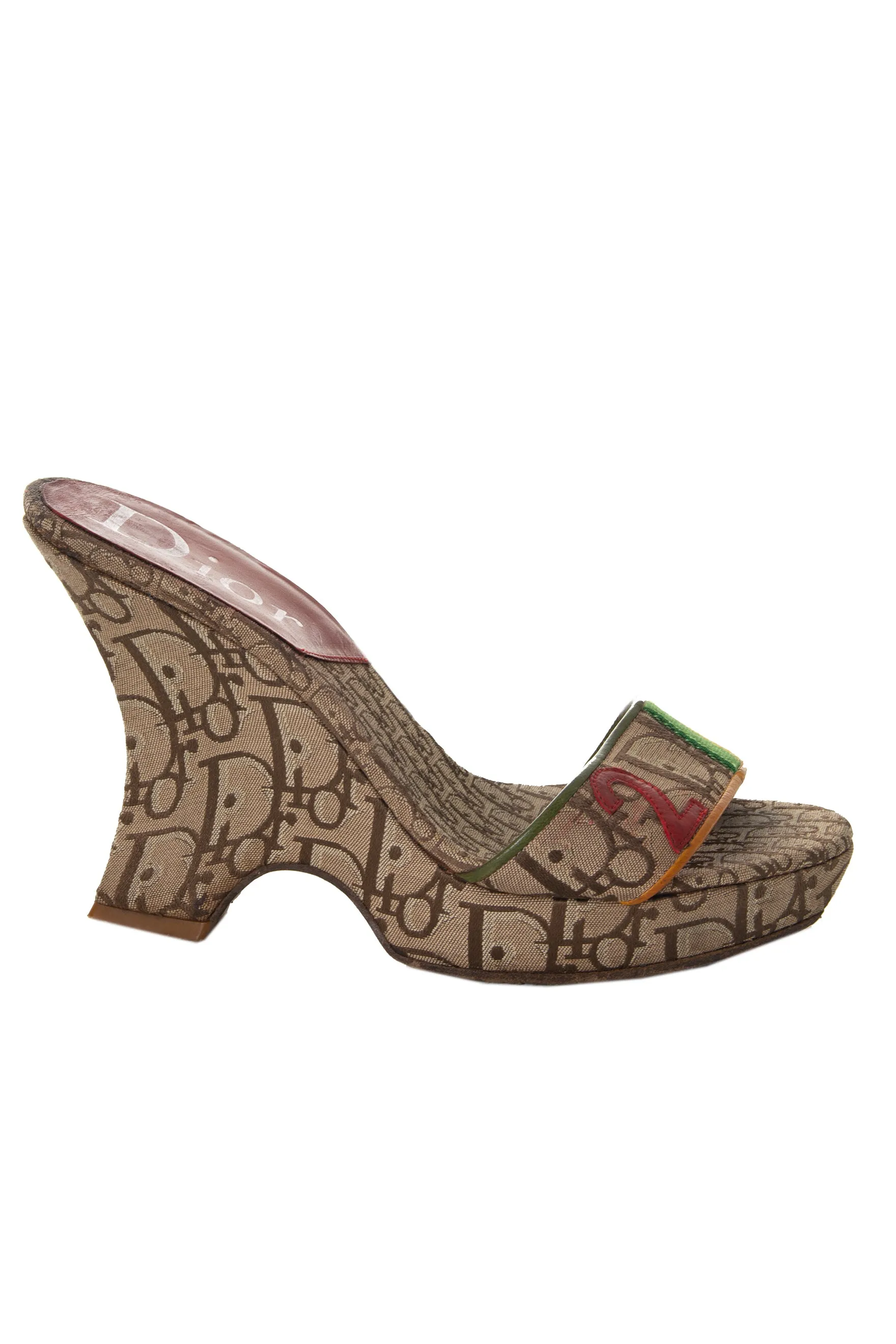 Rasta Monogram Wedges