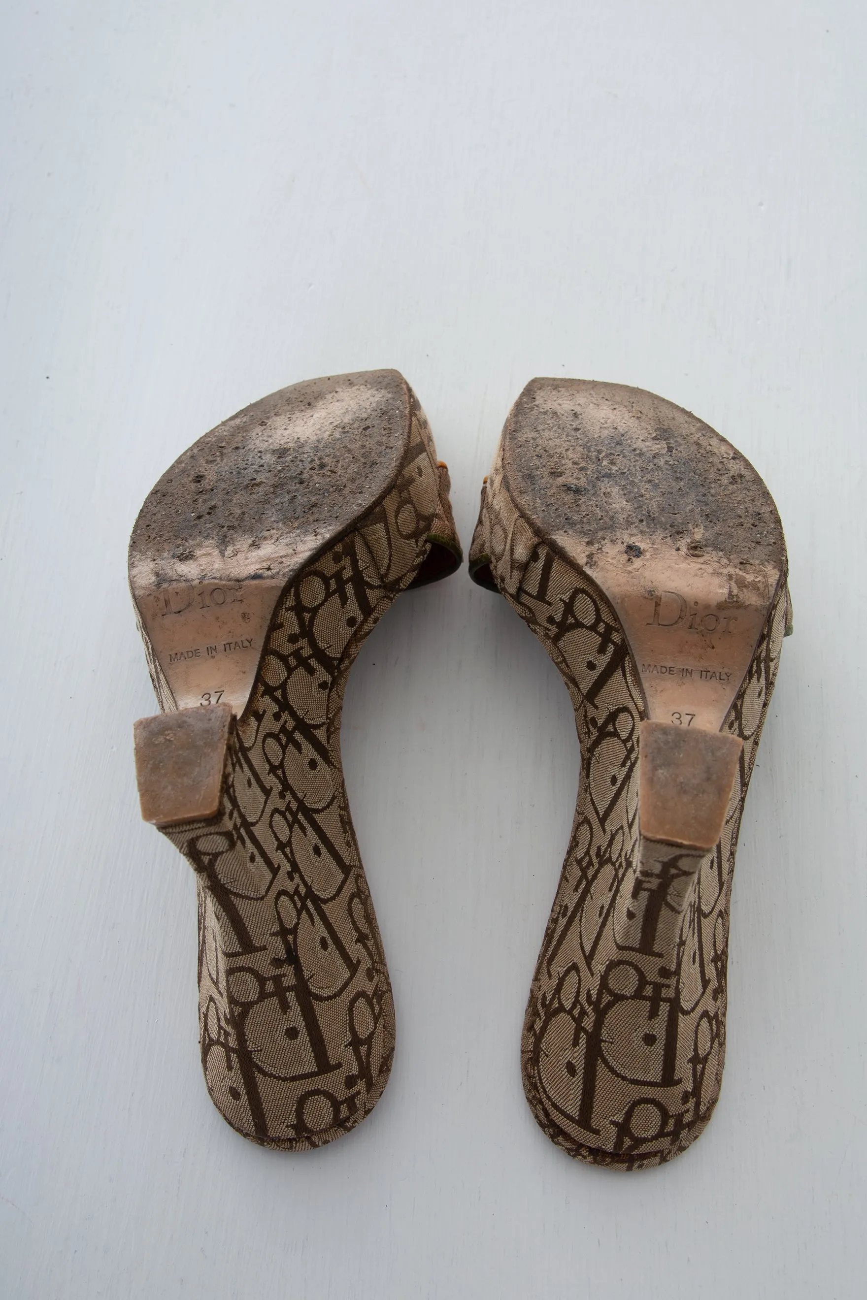 Rasta Monogram Wedges