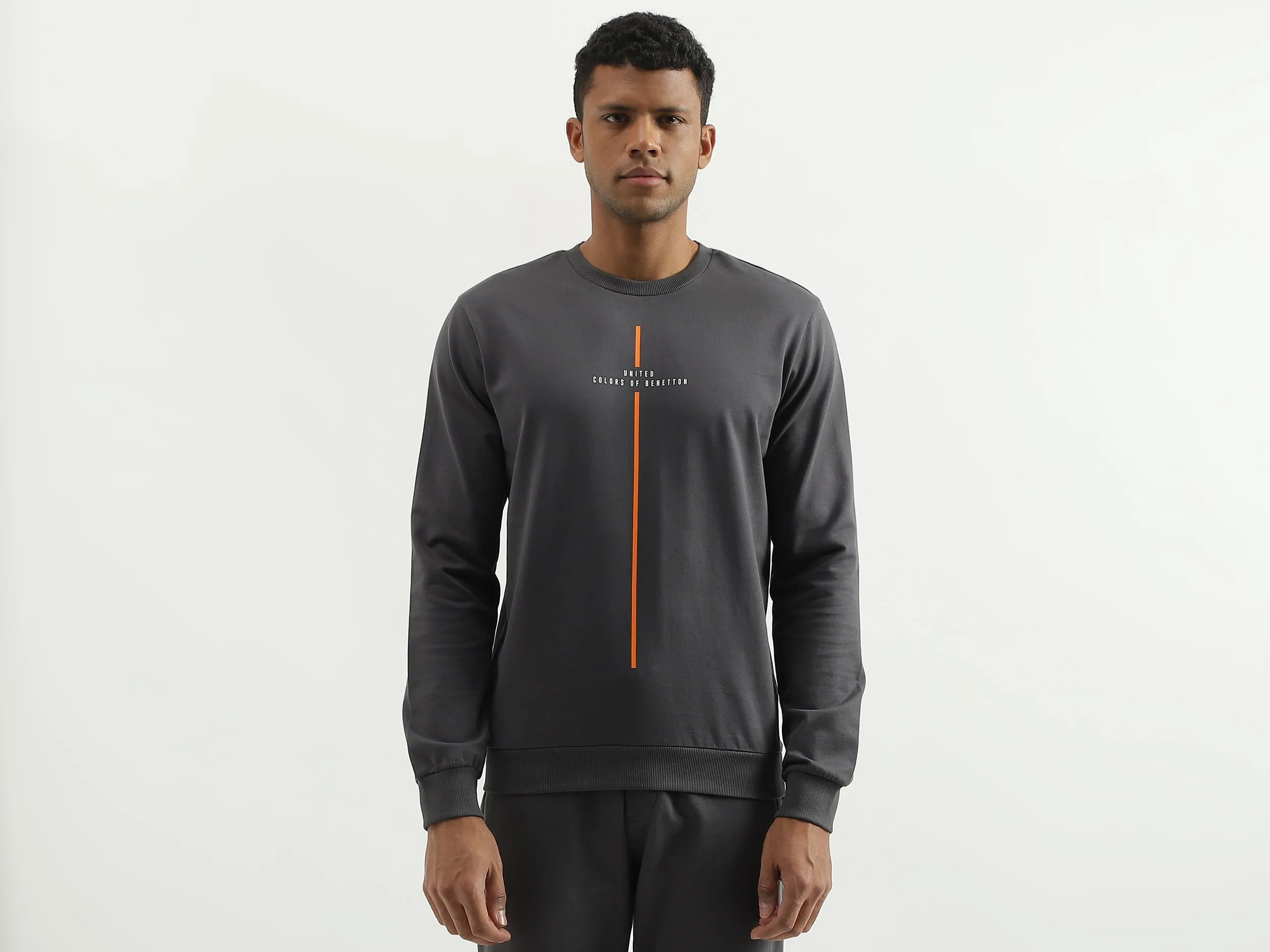 Regular Fit Round Neck Solid Sweatshirt