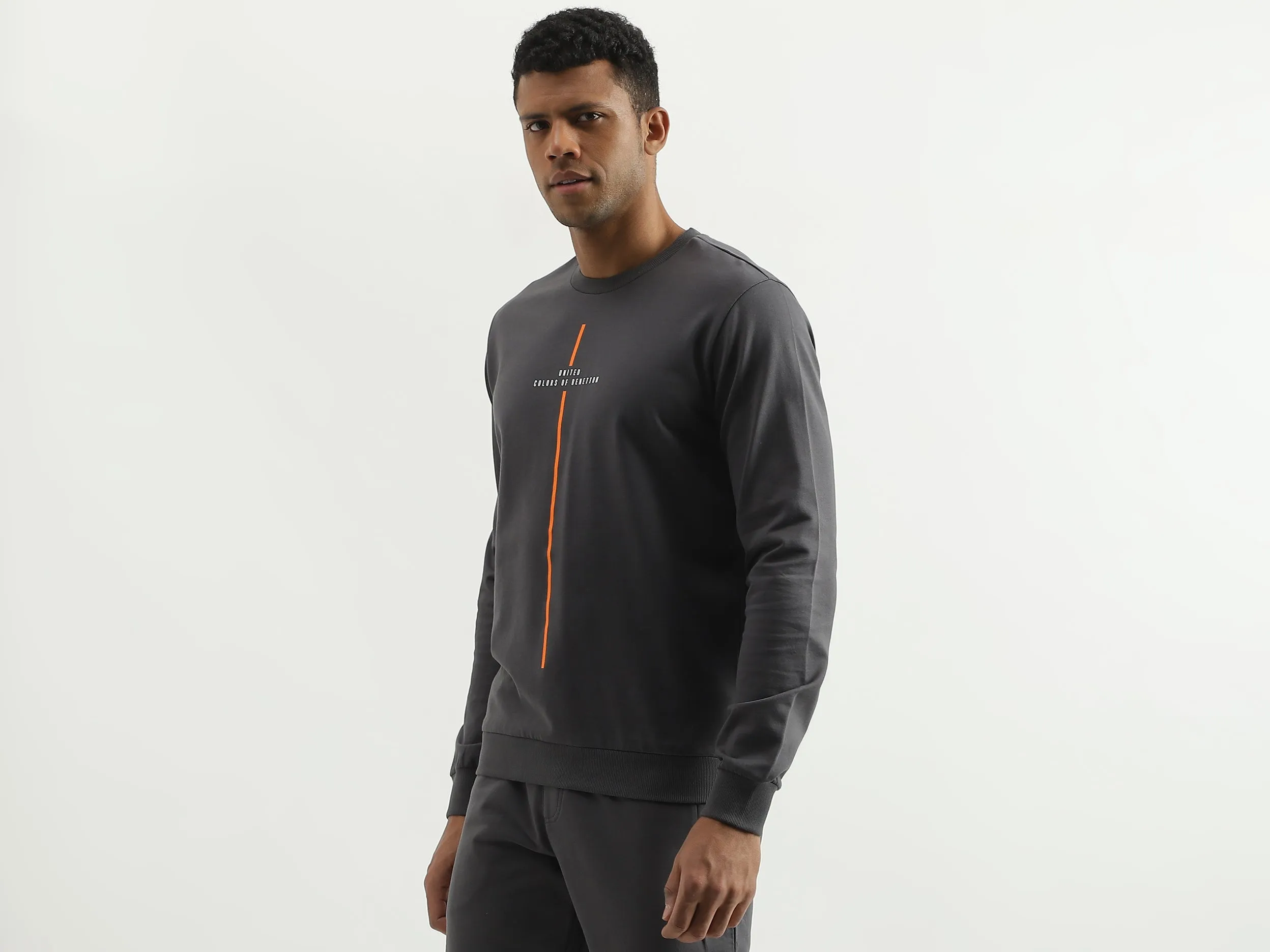 Regular Fit Round Neck Solid Sweatshirt