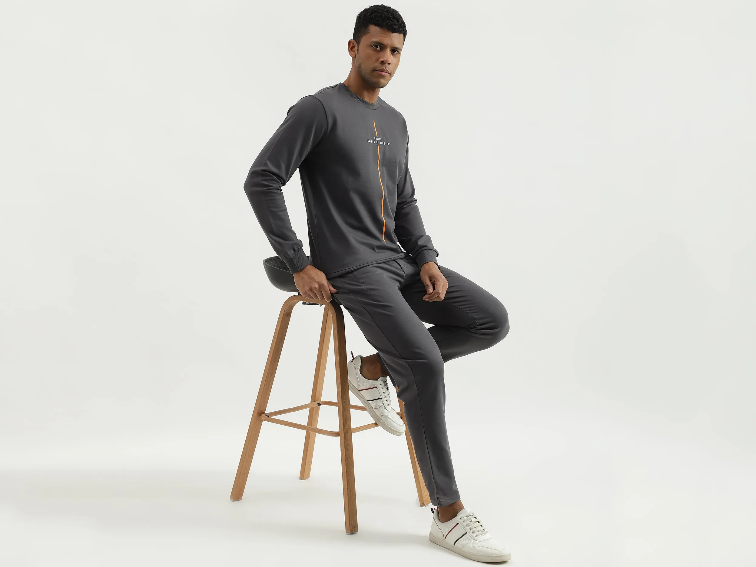 Regular Fit Round Neck Solid Sweatshirt