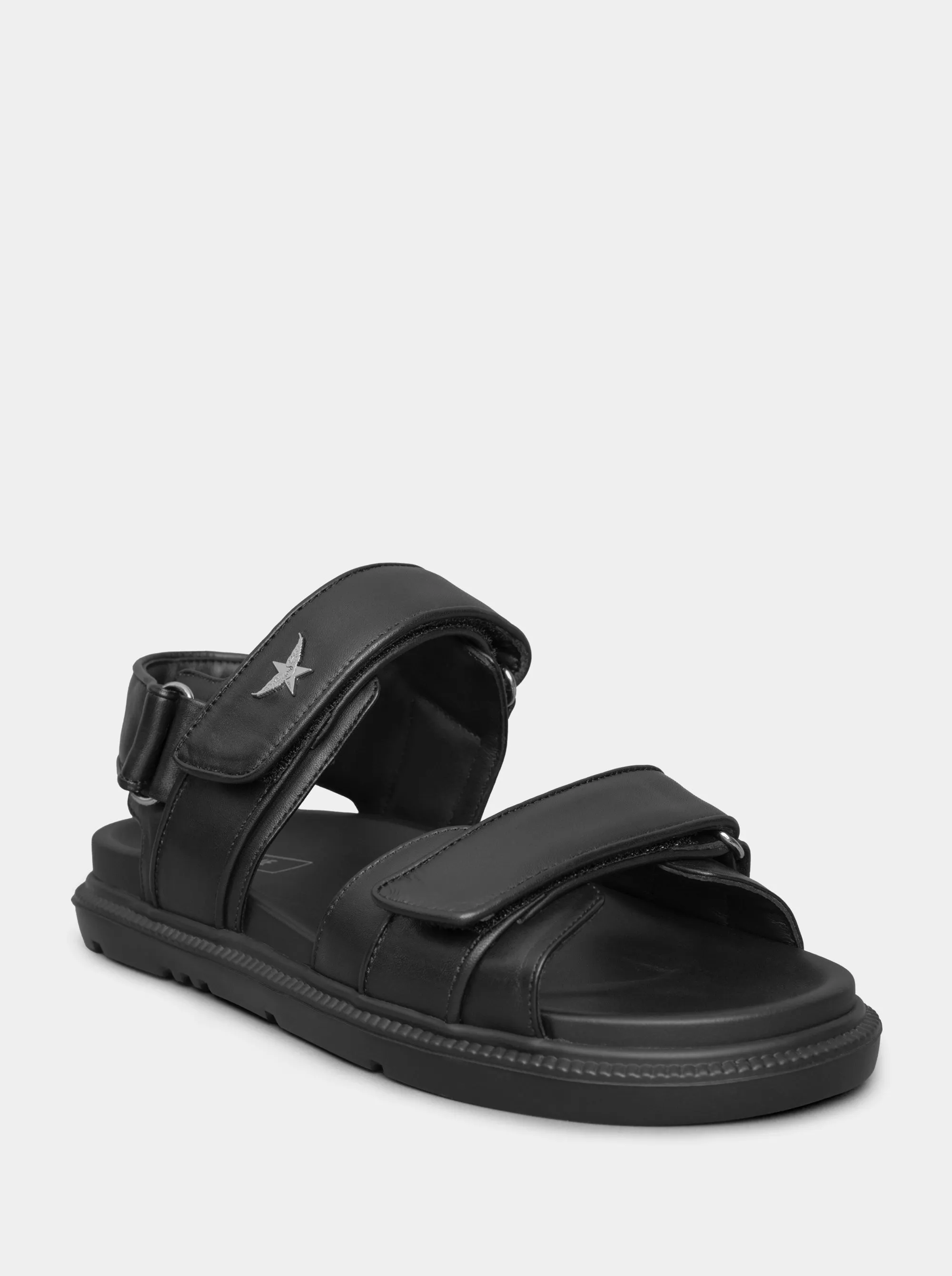 ROBBIE BLACK LEATHER SANDALS